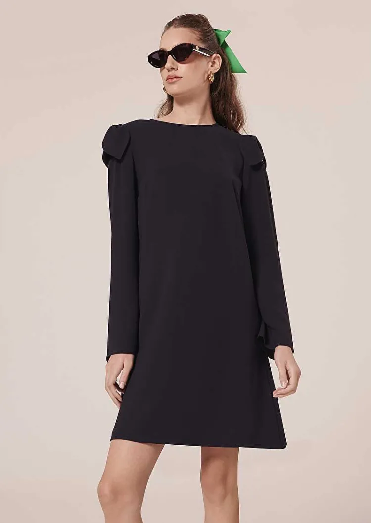 Robe En Crepe Bleu Nuit Renato*TARA JARMON Clearance