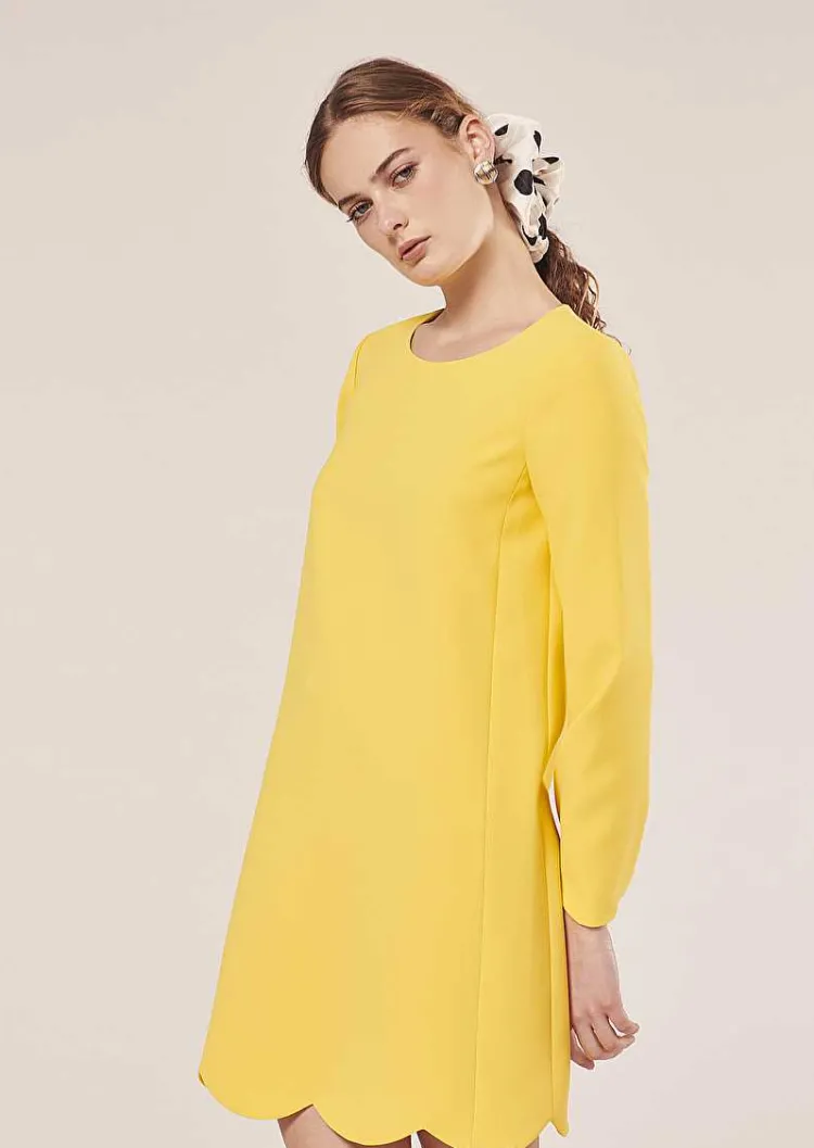 Robe En Crepe Jaune Ruoda*TARA JARMON Discount