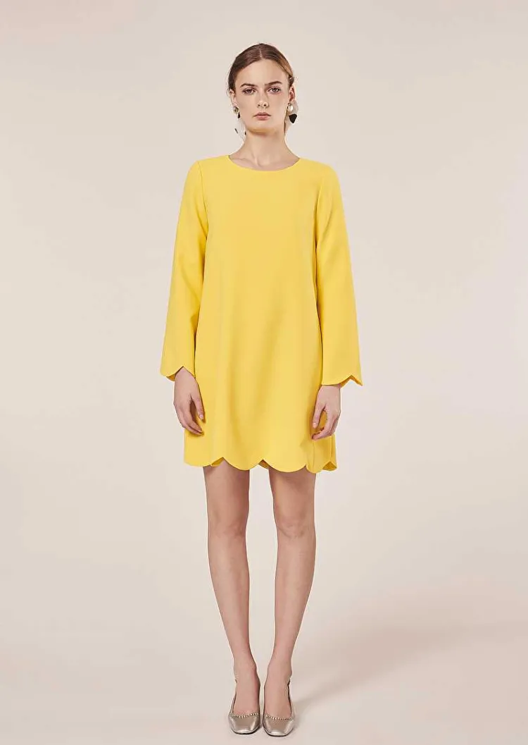 Robe En Crepe Jaune Ruoda*TARA JARMON Discount
