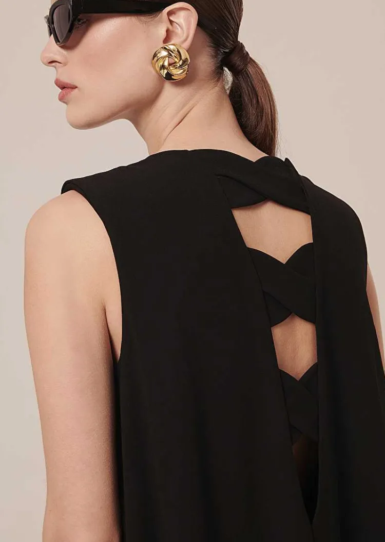 Robe En Crepe Noire Roxy*TARA JARMON Sale