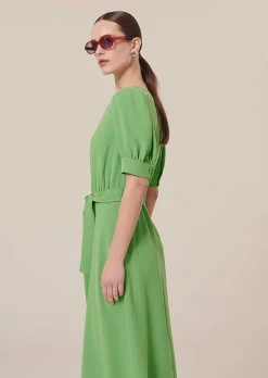 Robe En Crepe Verte Rillytis*TARA JARMON Hot
