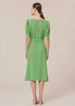 Robe En Crepe Verte Rillytis*TARA JARMON Hot