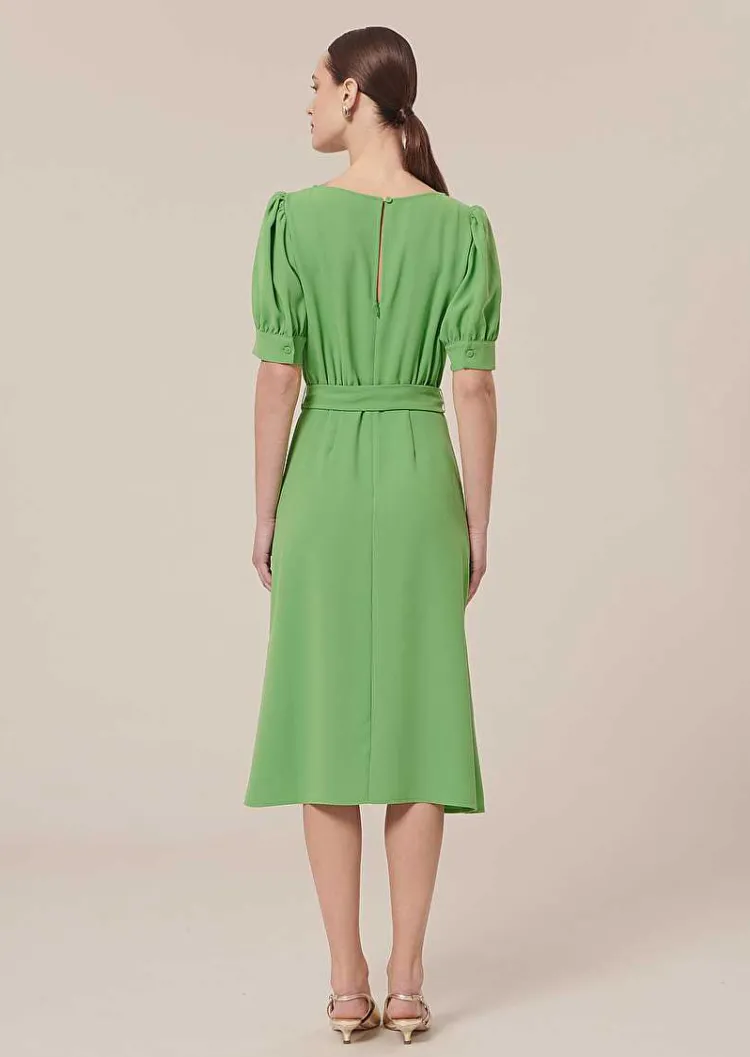 Robe En Crepe Verte Rillytis*TARA JARMON Hot