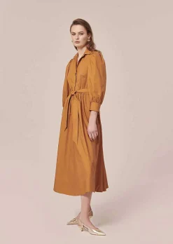 Robe En Popeline Croustillante Marron Rivoltine*TARA JARMON Best