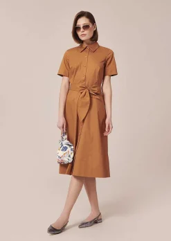 Robe En Popeline Croustillante Marron Retronie*TARA JARMON Clearance