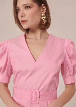 Robe En Popeline Rose Ranya*TARA JARMON Sale