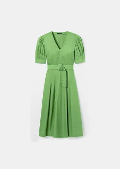 Robe En Popeline Verte Croustillante Ranya*TARA JARMON Best