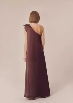Robe En Satin Fluide Marron Rekia*TARA JARMON New