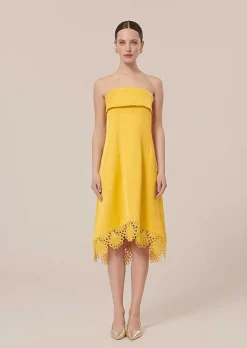 Robe En Satin Jaune Roy*TARA JARMON Online