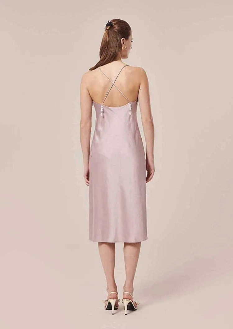 Robe Fluide En Satin Violet Reane*TARA JARMON New