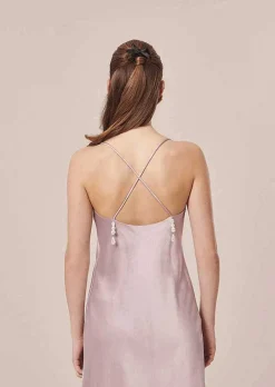 Robe Fluide En Satin Violet Reane*TARA JARMON New
