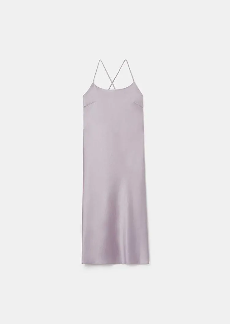 Robe Fluide En Satin Violet Reane*TARA JARMON New