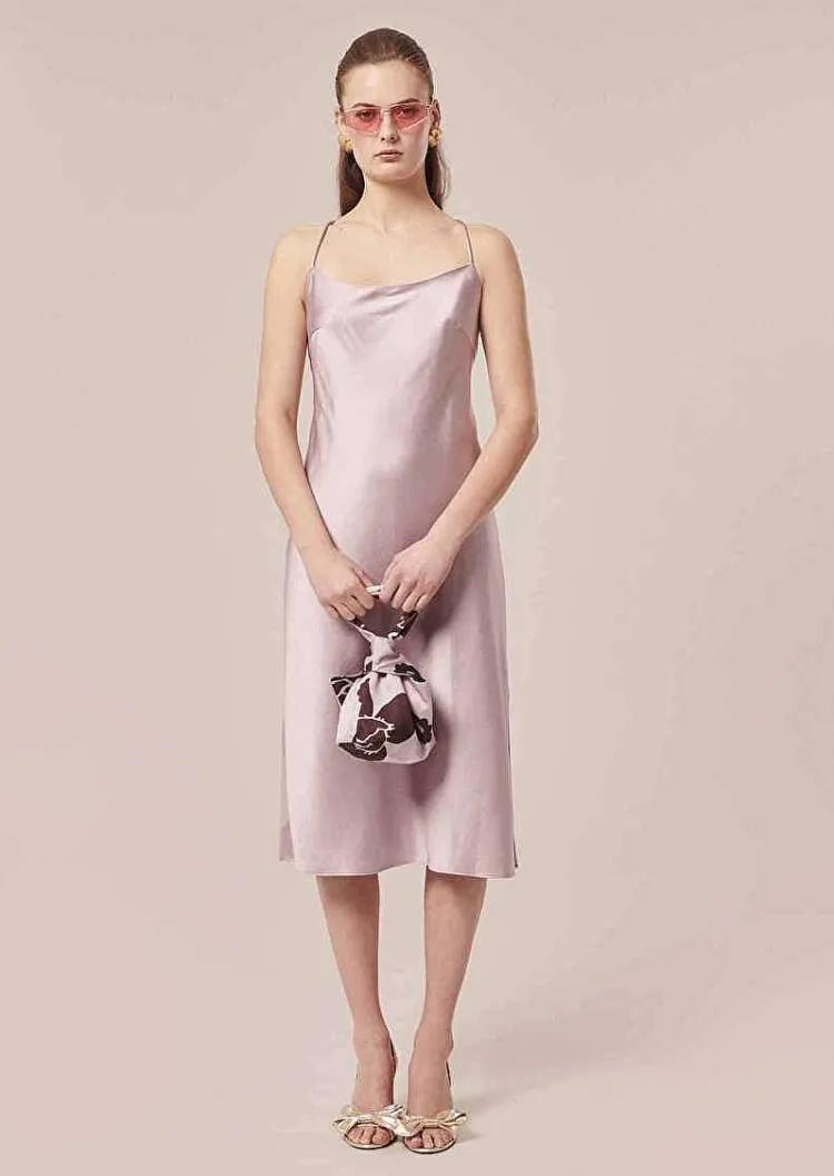 Robe Fluide En Satin Violet Reane*TARA JARMON New