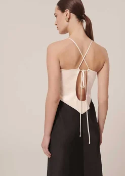 Robe Fluide Noire En Satin Raphaelle*TARA JARMON Discount