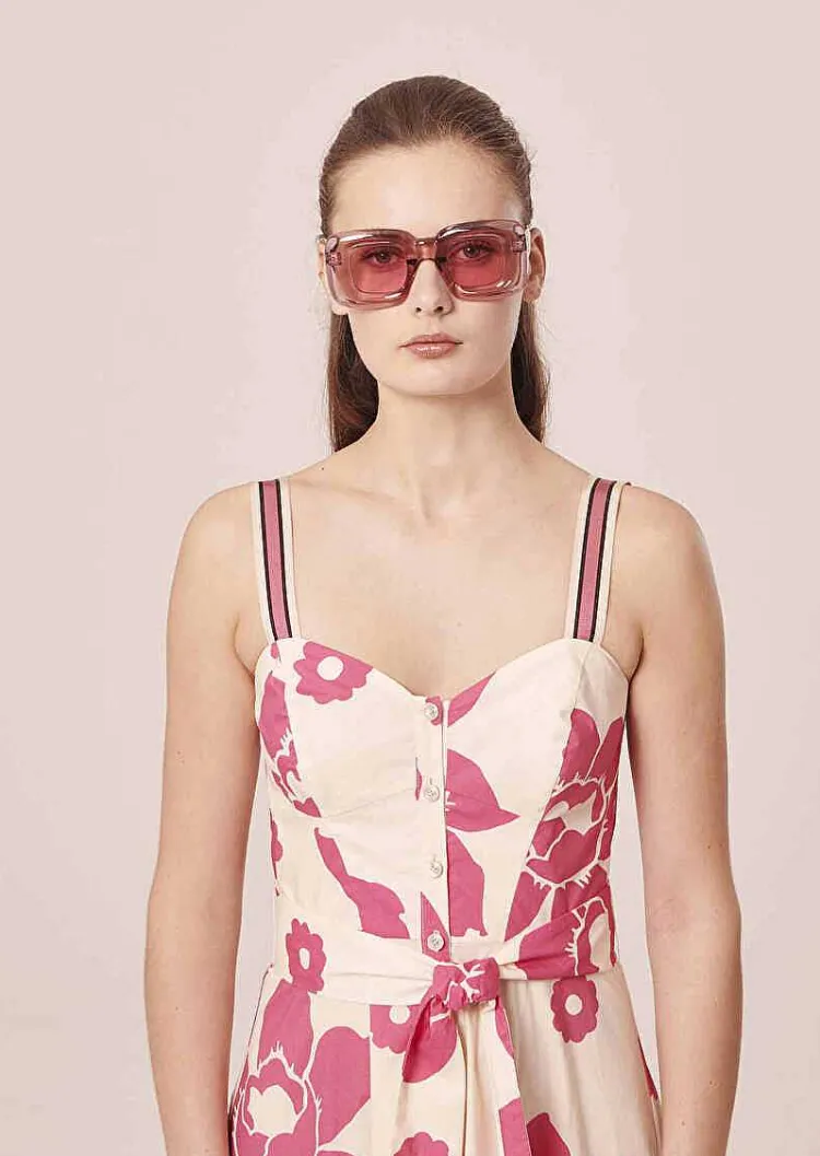 Robe Imprimee Fleurs Ecru Raquelina*TARA JARMON Clearance