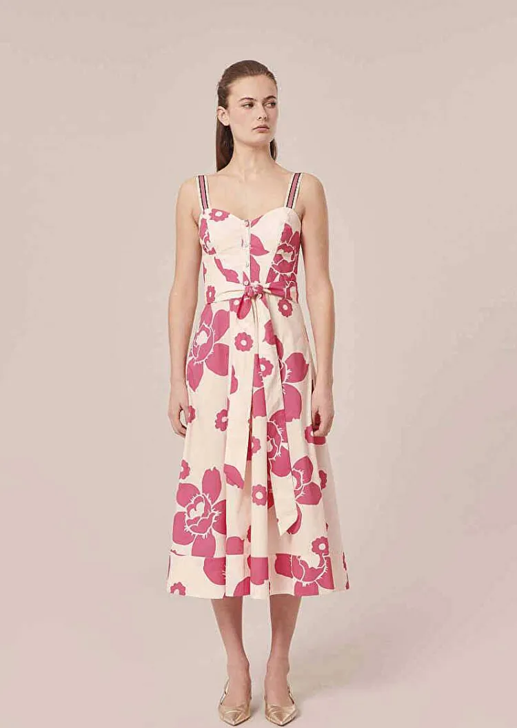 Robe Imprimee Fleurs Ecru Raquelina*TARA JARMON Clearance