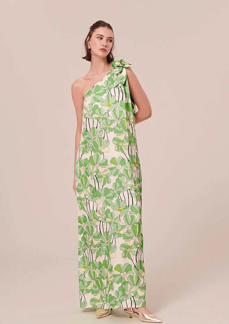 Robe Imprimee Florale Verte Rekia*TARA JARMON Outlet