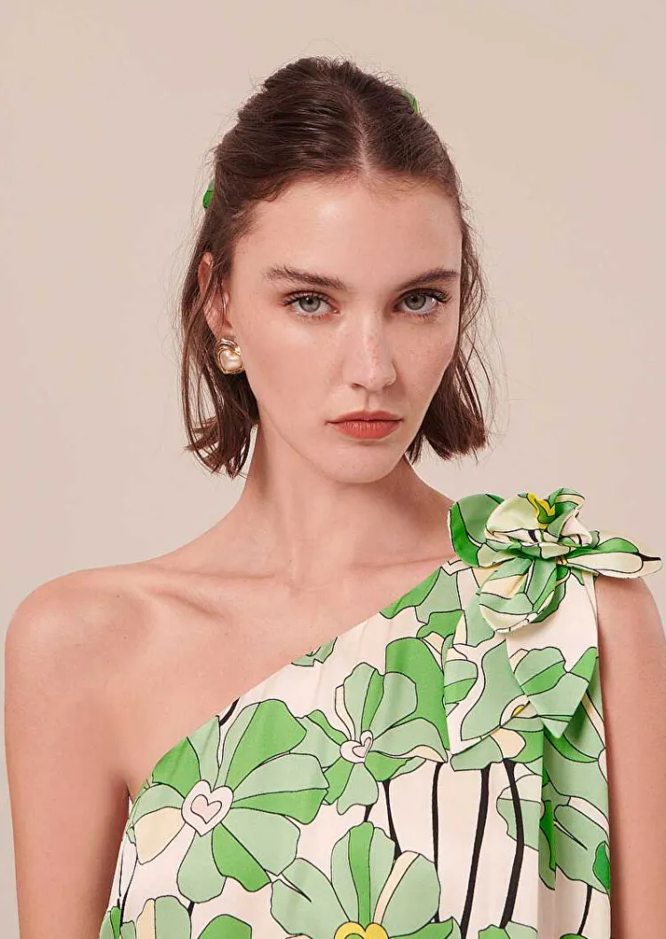 Robe Imprimee Florale Verte Rekia*TARA JARMON Outlet