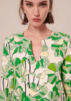 Robe Imprimee Florale Verte Rhea*TARA JARMON Clearance