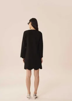 Robe Noire Ruoda En Crepe*TARA JARMON Sale
