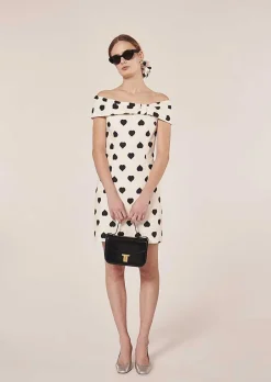 Robe Raul Ecru A Pois Noirs*TARA JARMON Best
