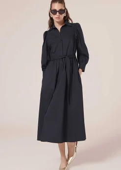Robe Rivoltine En Popeline Bleu Nuit*TARA JARMON Hot