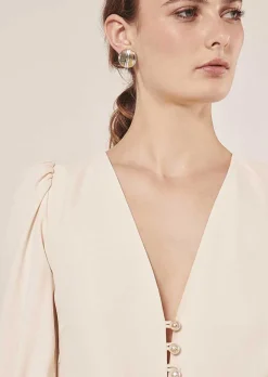 Robe Rolis En Crepe Ecru*TARA JARMON Clearance
