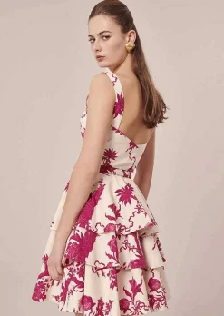 Robe Romanne Ecru Imprime Floral*TARA JARMON Best