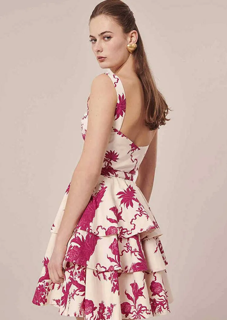 Robe Romanne Ecru Imprime Floral*TARA JARMON Best