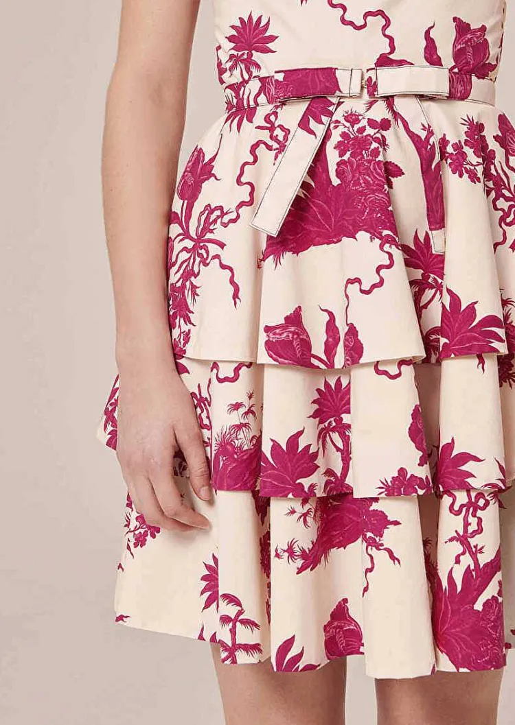 Robe Romanne Ecru Imprime Floral*TARA JARMON Best