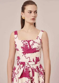 Robe Romanne Ecru Imprime Floral*TARA JARMON Best
