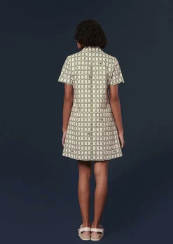 Robe Romarin Ecru Avec Motif Graphique Vert*TARA JARMON Best