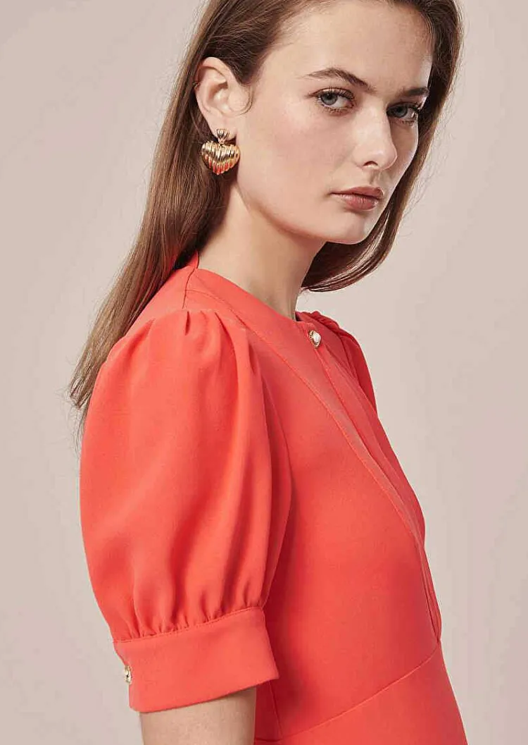 Robe Roucoule En Crepe Corail*TARA JARMON Hot