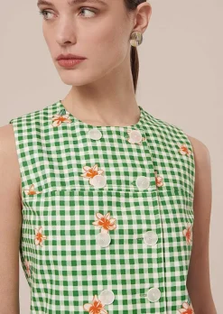 Robe Vichy Verte Raphia*TARA JARMON Fashion