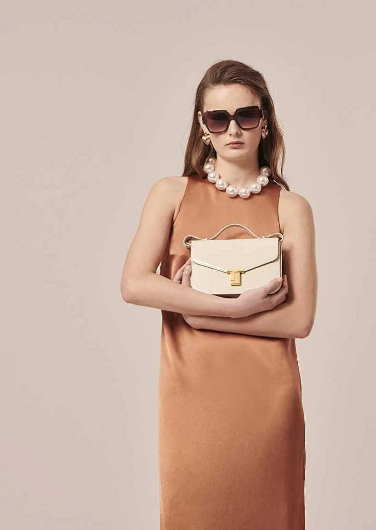 Roselyne Brown Dess En Satin Fluide*TARA JARMON Fashion