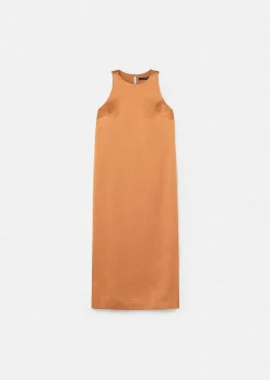 Roselyne Brown Dess En Satin Fluide*TARA JARMON Fashion