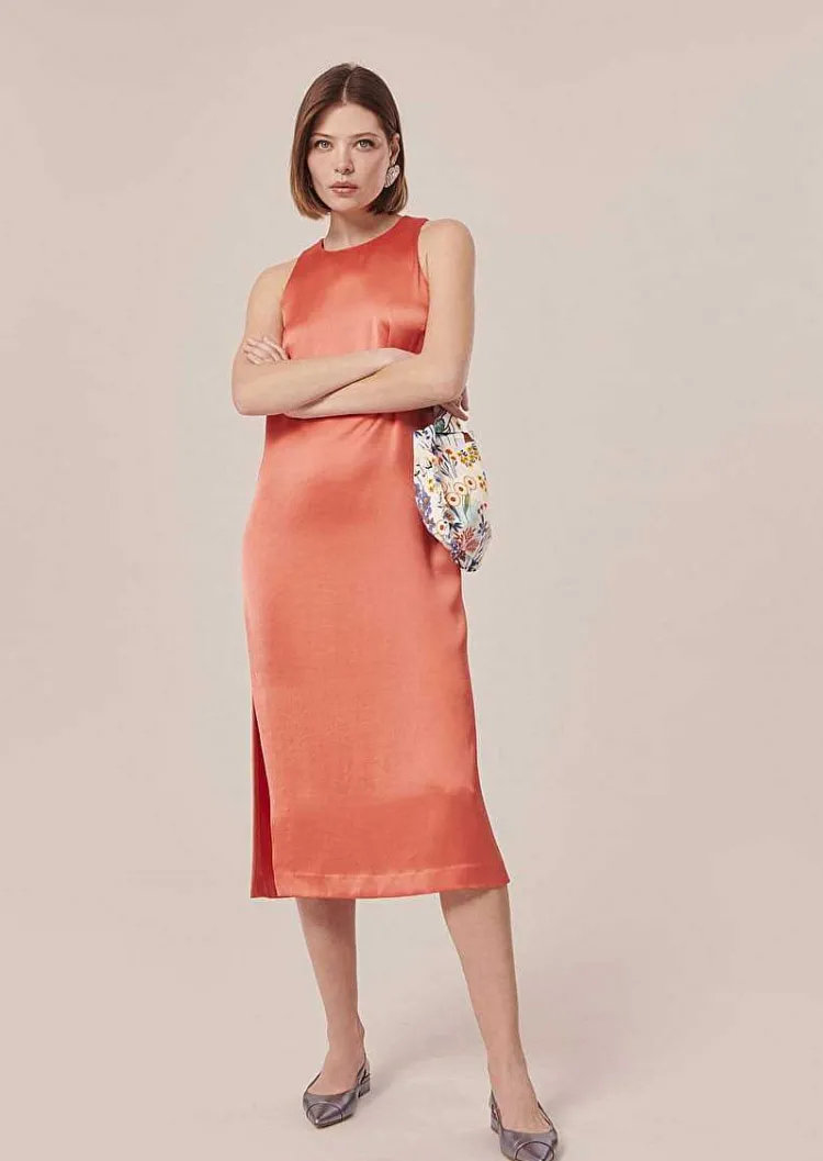 Roselyne Dessus Corail En Satin Fluide*TARA JARMON Fashion
