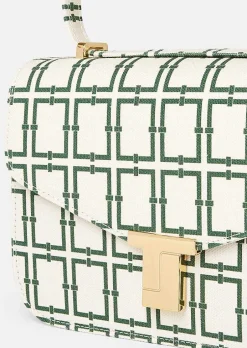 Sac 8 Bis Ecru Avec Design Graphique Vert*TARA JARMON Discount